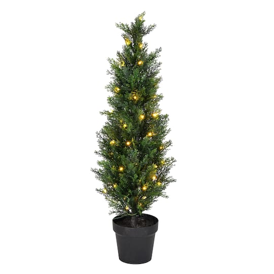 3Ft Pre-Lit Potted Green Cedar Tree By Vickerman | 3 ft | Michaels®